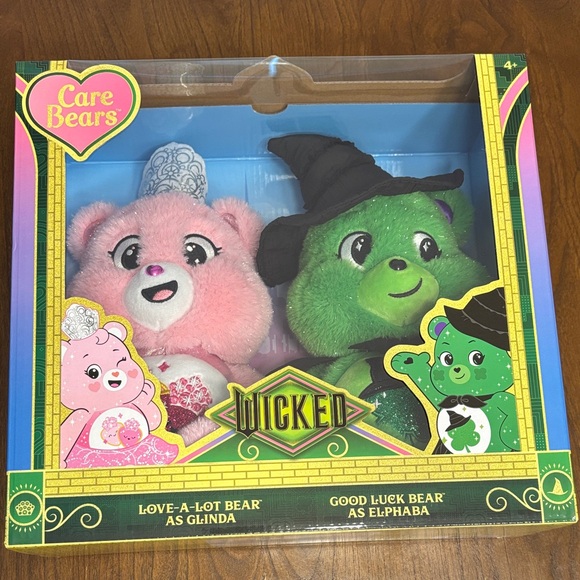 Care Bears x Wicked 2-Pack Glinda Elphaba Bear Limited Edition IN HAND NEW - Picture 1 of 3